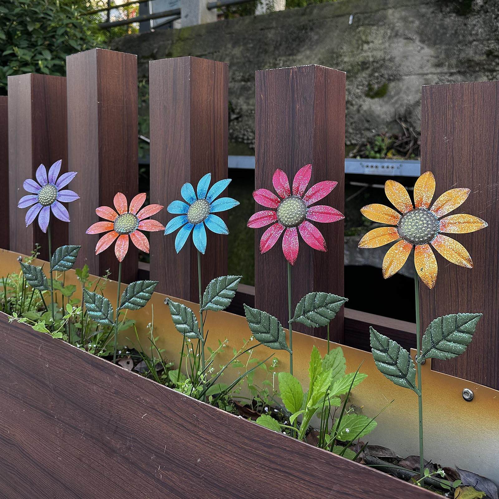 Amazon.com: HUTHDAK Metal Flowers for Outside,5 Pack 16.15